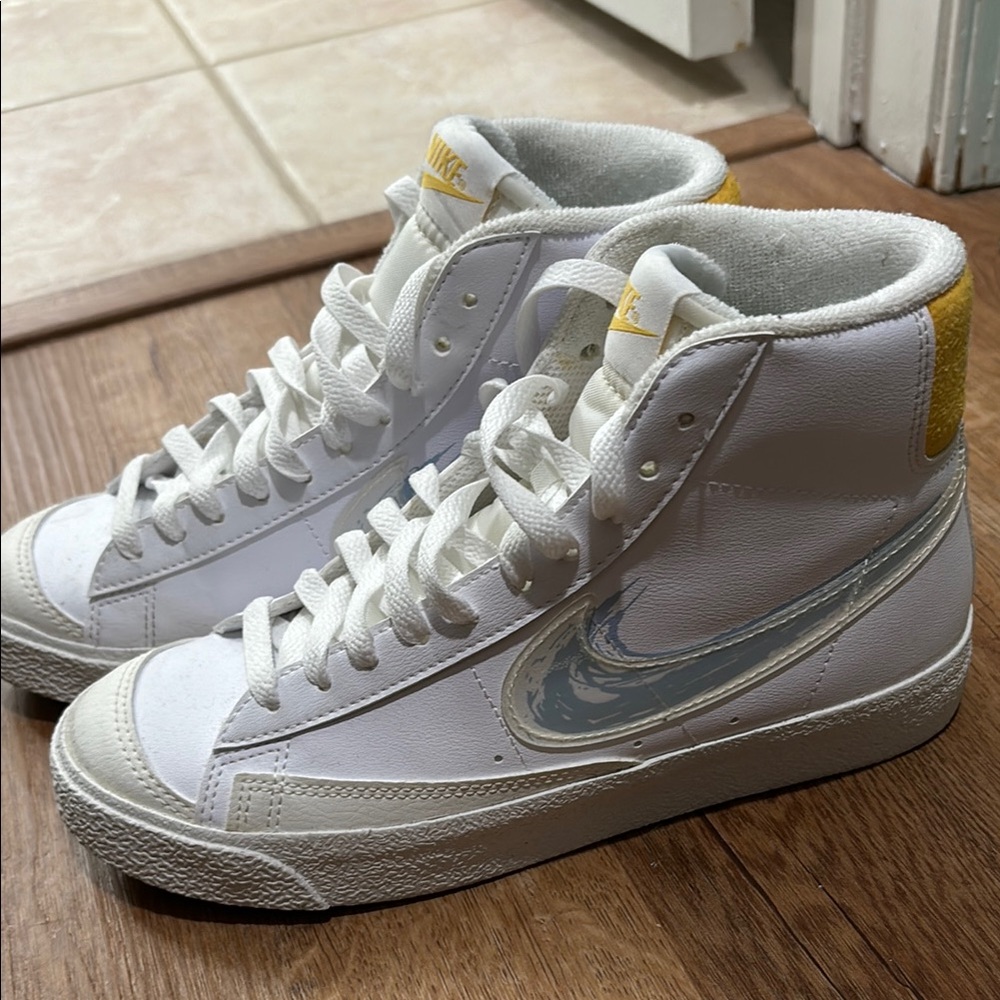 Nike White Kids High Top Blazers